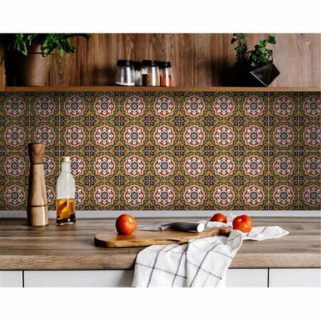 GFANCY FIXTURES 8 x 8 in. Old World Ole Brown Peel & Stick Tiles GF3097081